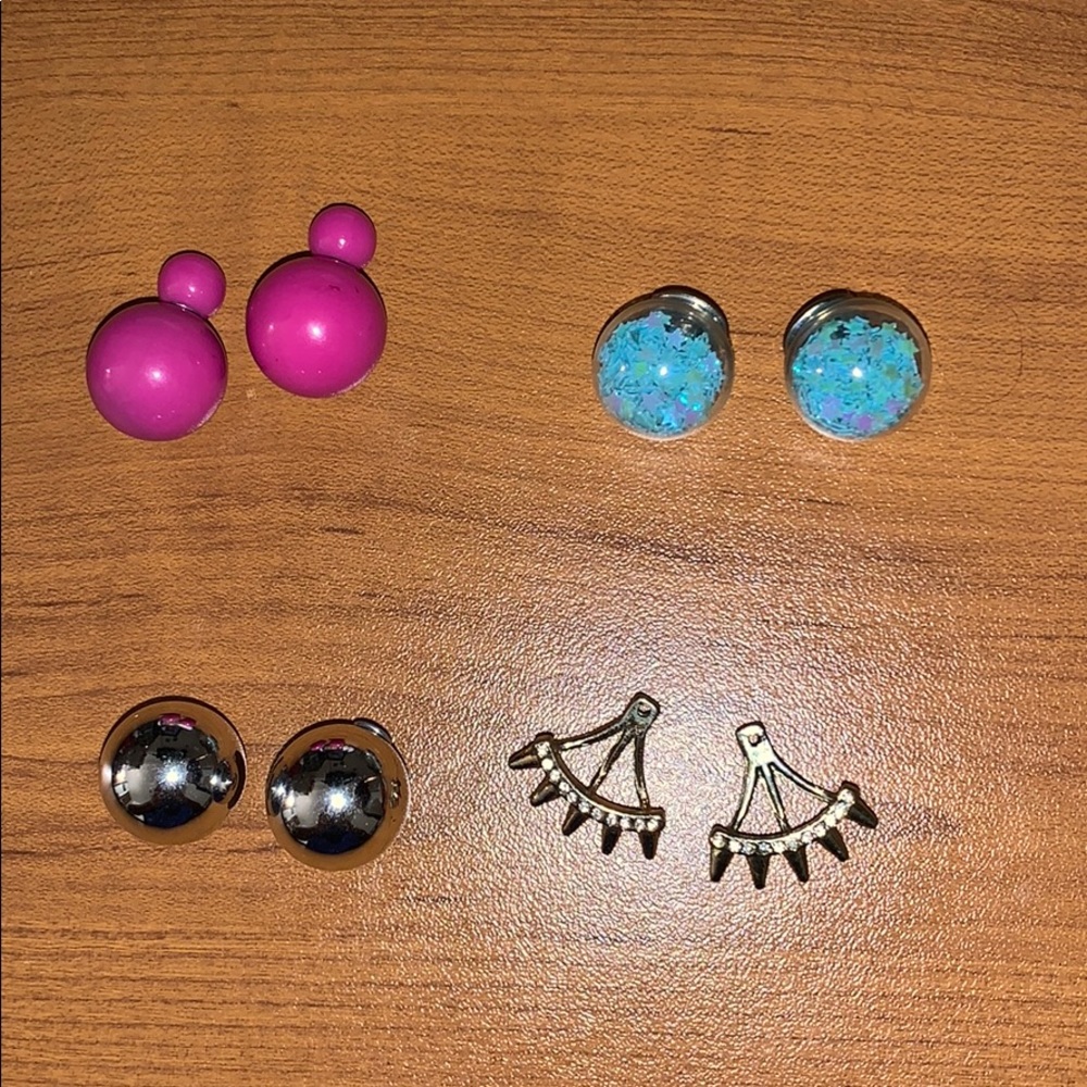 3 earrings and 3 back pieces